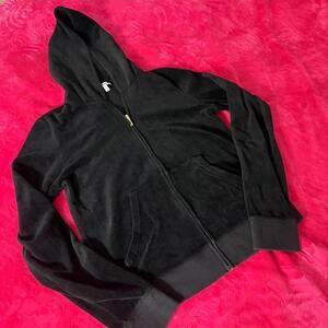 Juicy Couture Y2K Black Zip Up Velour Jacket